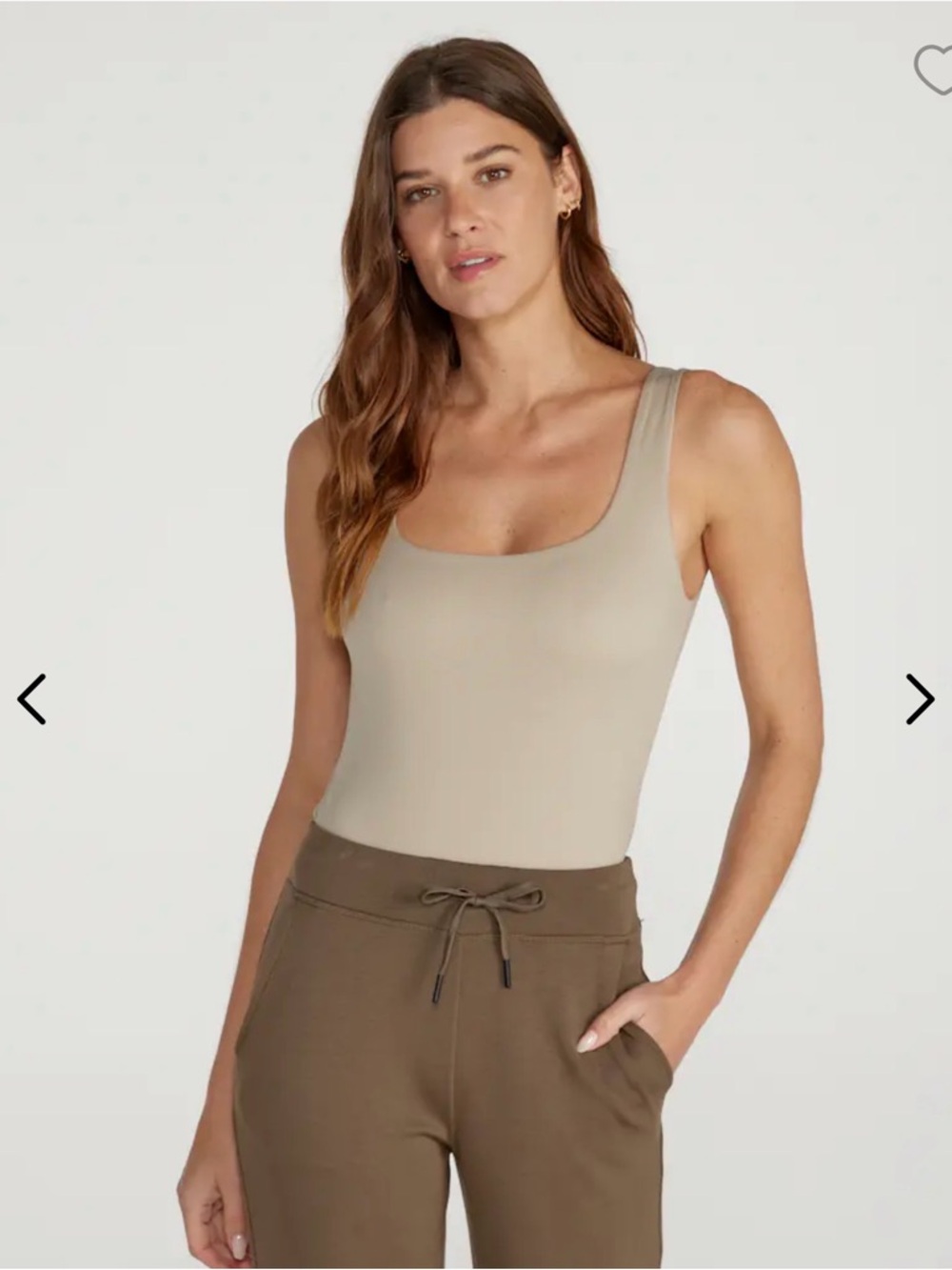 BYLT Basics Taupe Square Neck Bodysuit — Neutral Tank